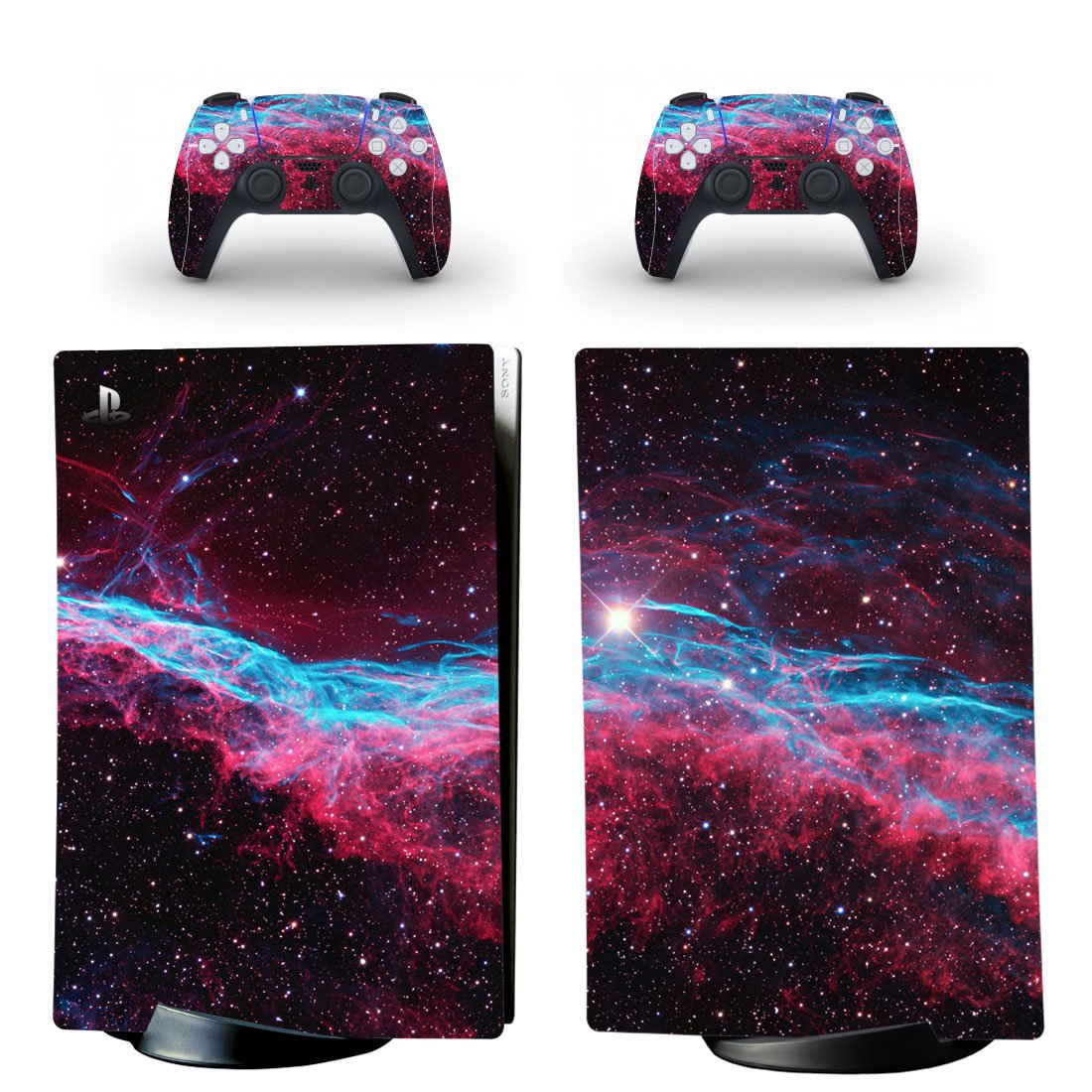Galaxy Texture decal skin for PS5 digital Console & 2 Controllers