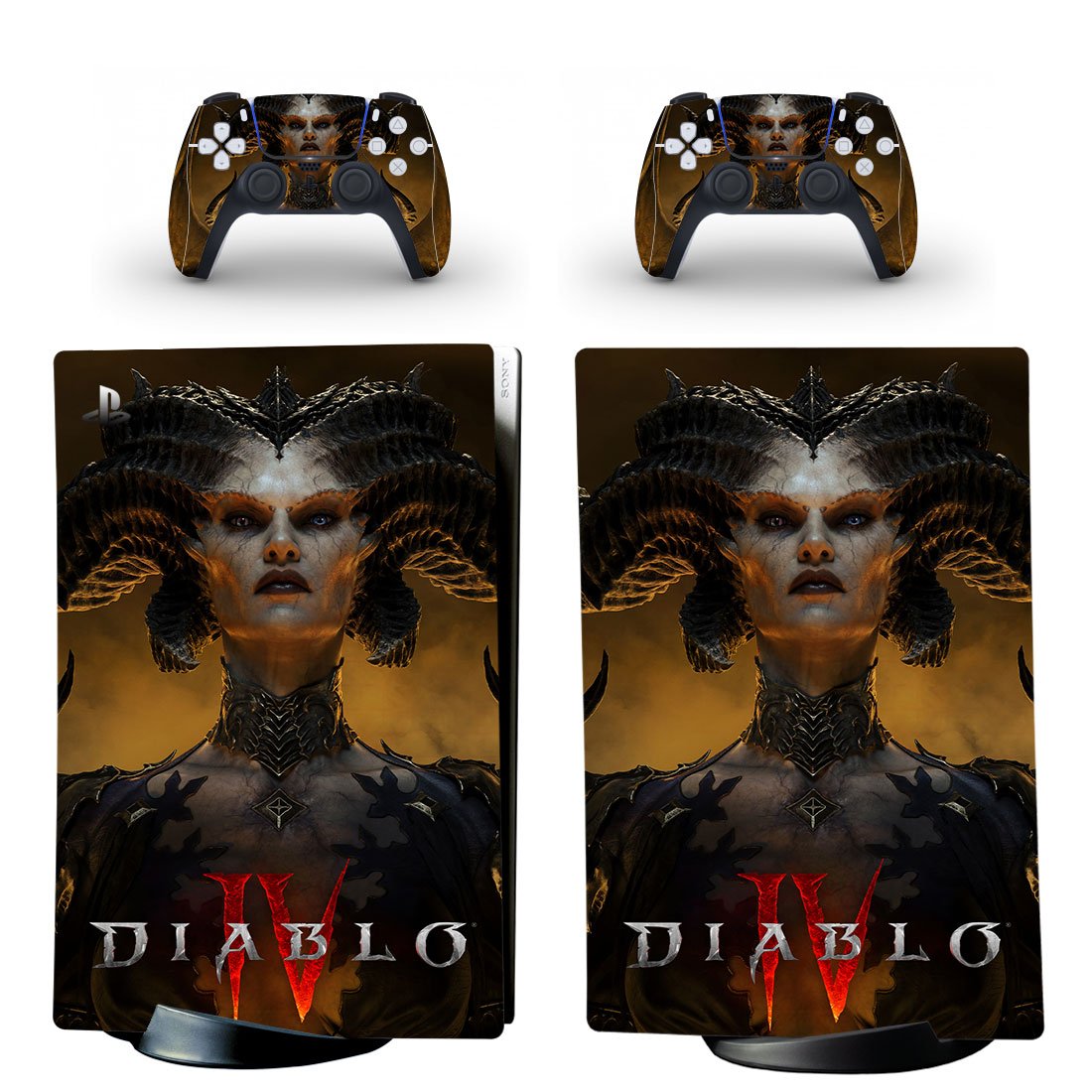 Diablo decal skin for PS5 digital Console & 2 Controllers