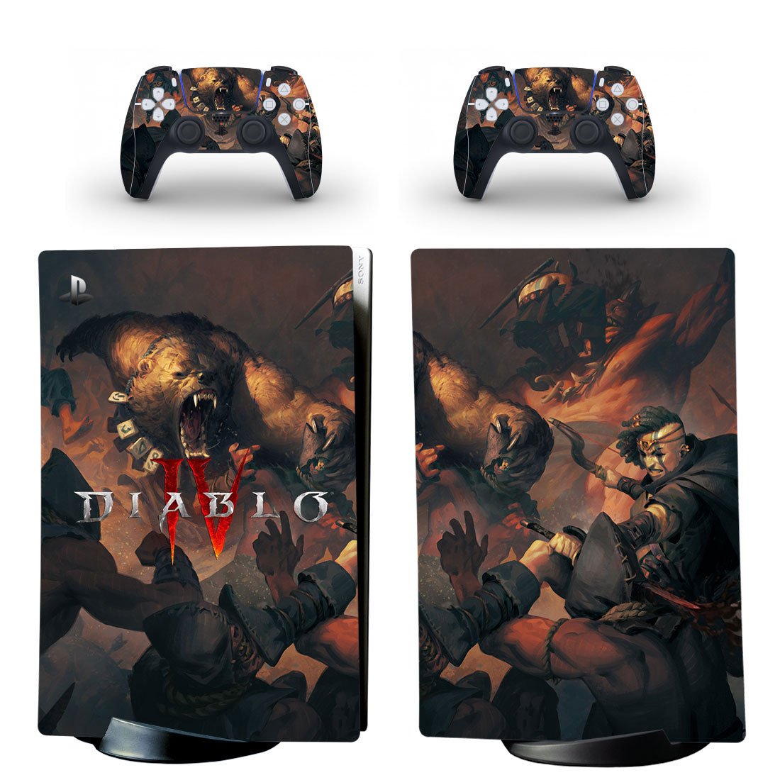 Diablo decal skin for PS5 digital Console & 2 Controllers