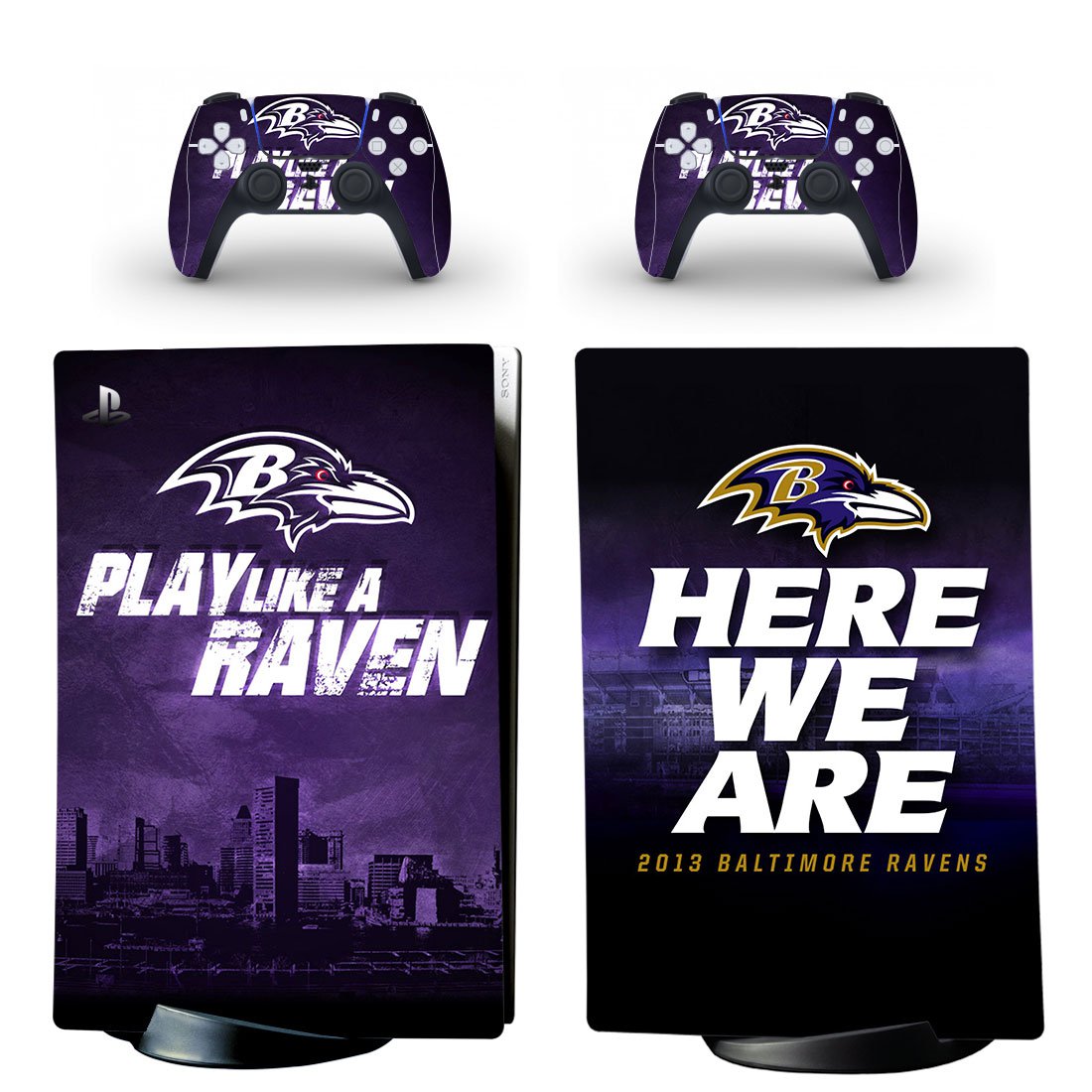 Baltimore Ravens decal skin for PS5 digital Console & 2 Controllers