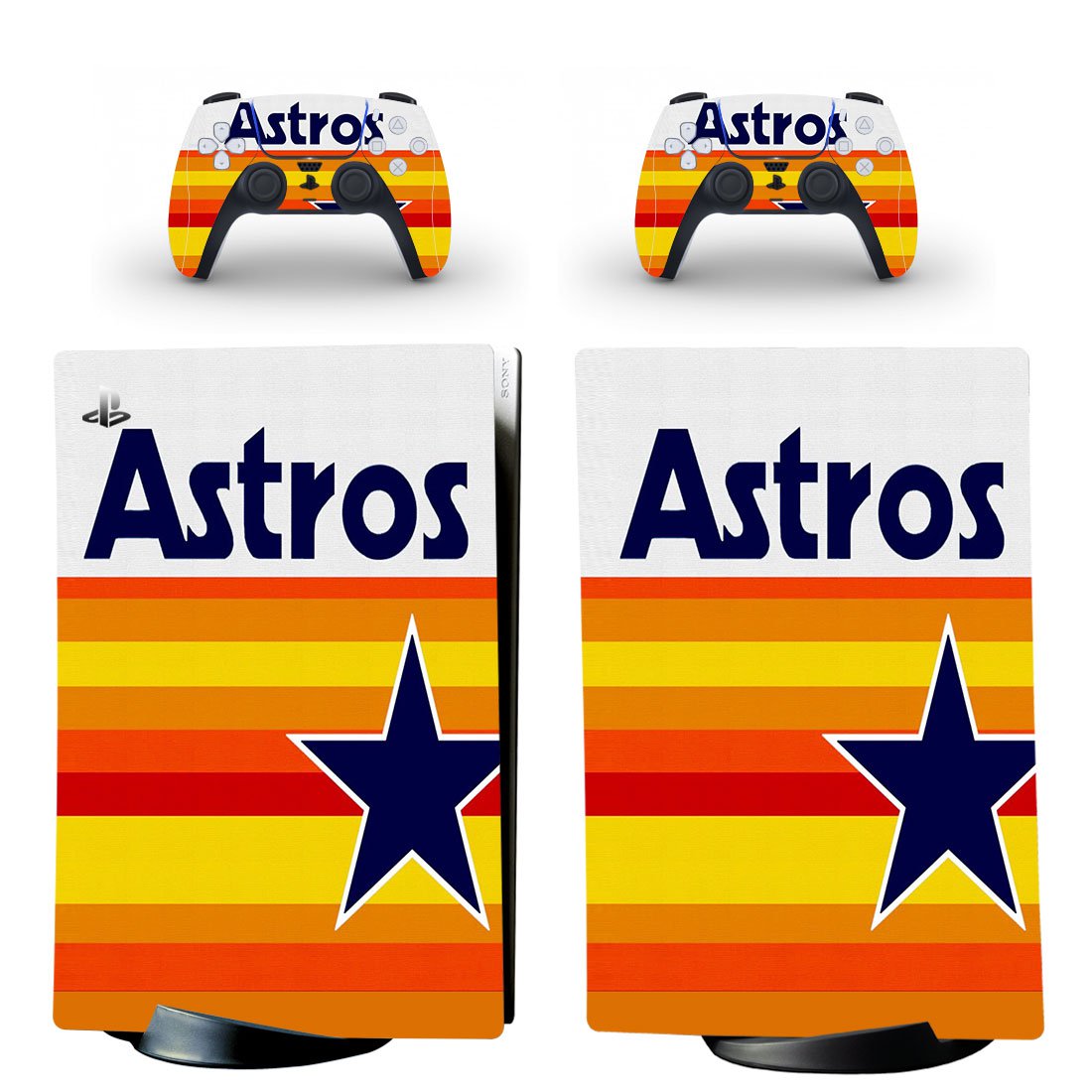 Houston Astros decal skin for PS5 digital Console & 2 Controllers