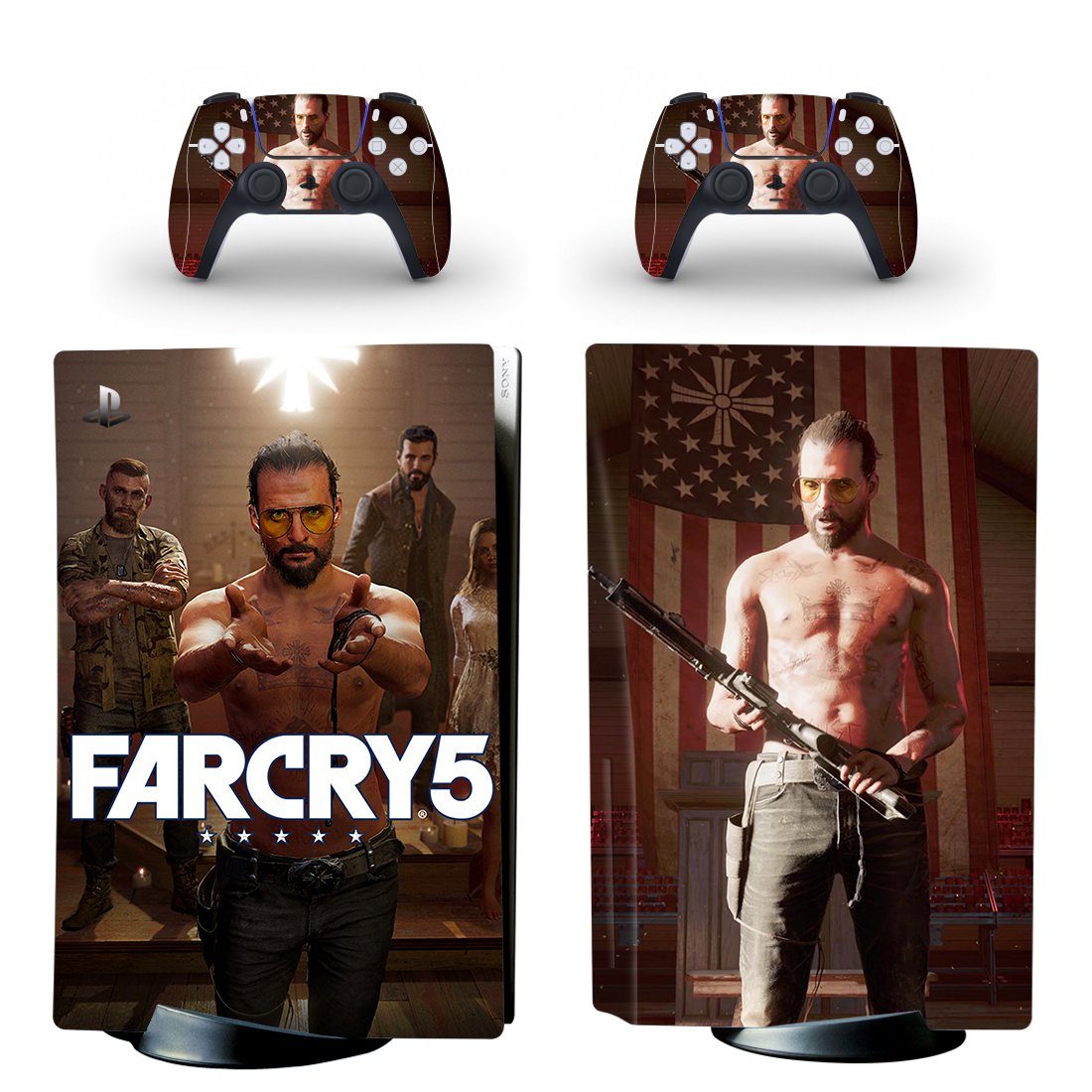 Far Cry 5 decal skin for PS5 disc Console and 2 Controllers