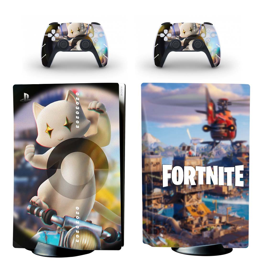 Fortnite decal skin for PS5 disc Console and 2 Controllers