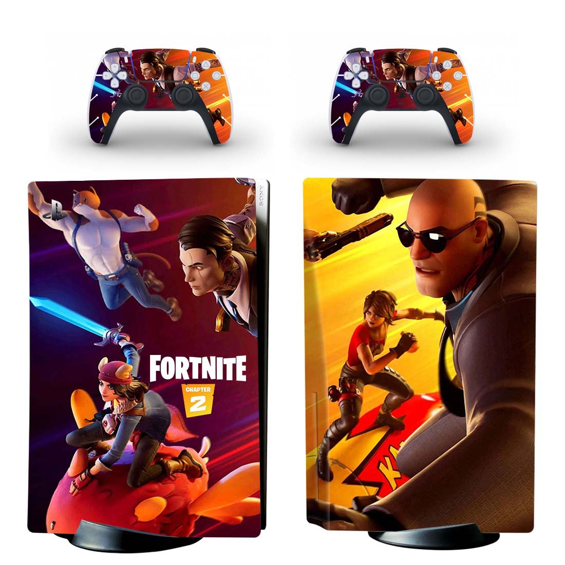 Fortnite decal skin for PS5 disc Console and 2 Controllers