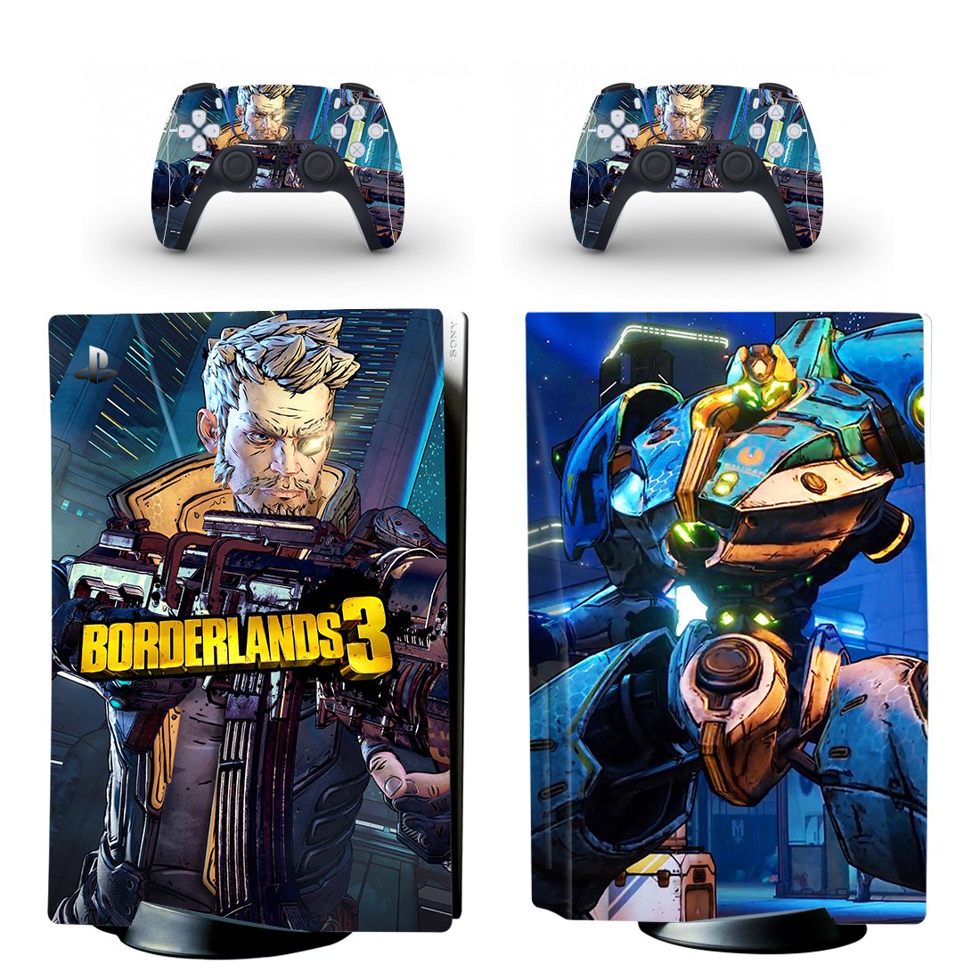 BorderLand 3 decal skin for PS5 disc Console and 2 Controllers