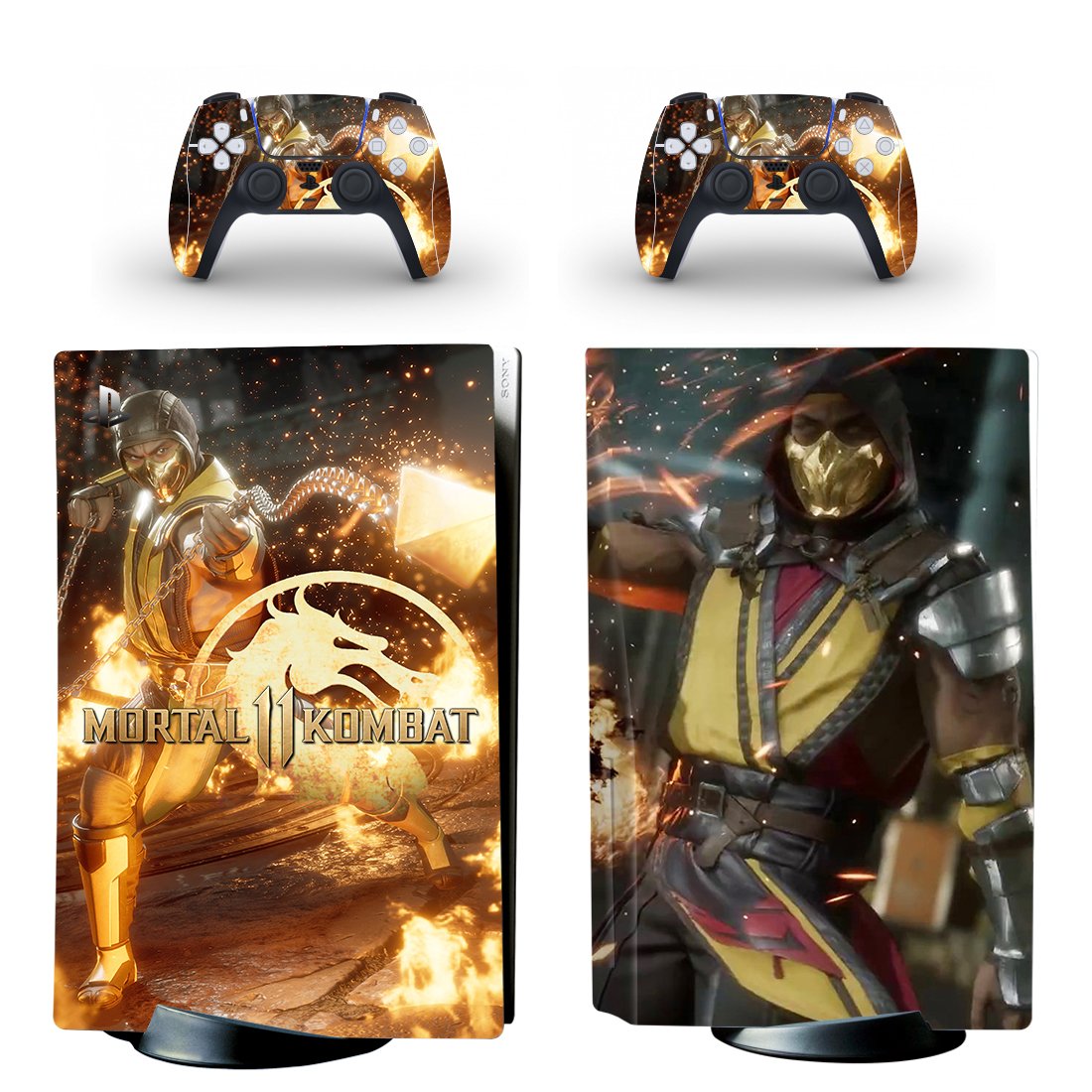 Mortal Kombat 11 decal skin for PS5 disc Console and 2 Controllers