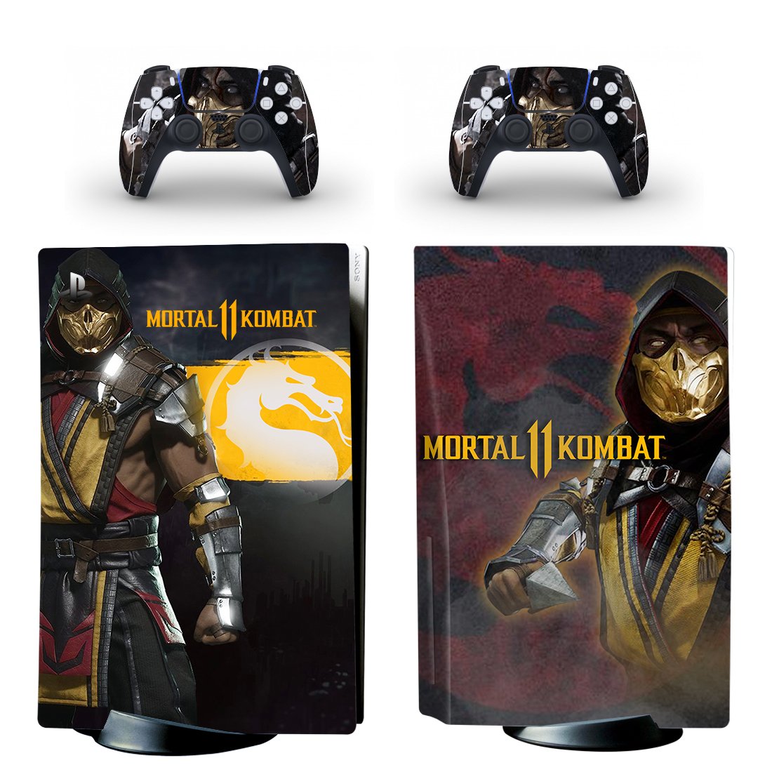 Mortal Kombat 11 decal skin for PS5 disc Console and 2 Controllers