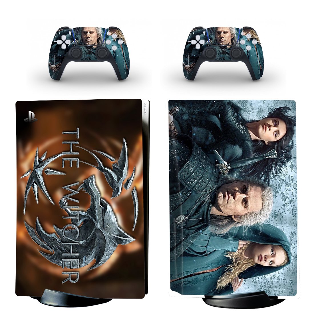 The Witcher decal skin for PS5 disc Console and 2 Controllers