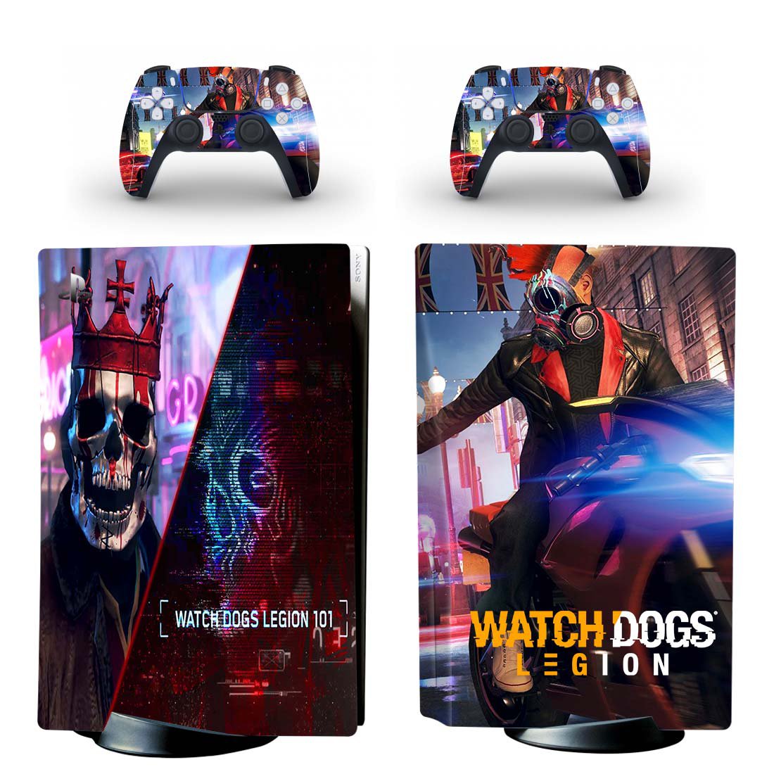 Watch Dogs Legion decal skin for PS5 disc Console and 2 Controllers