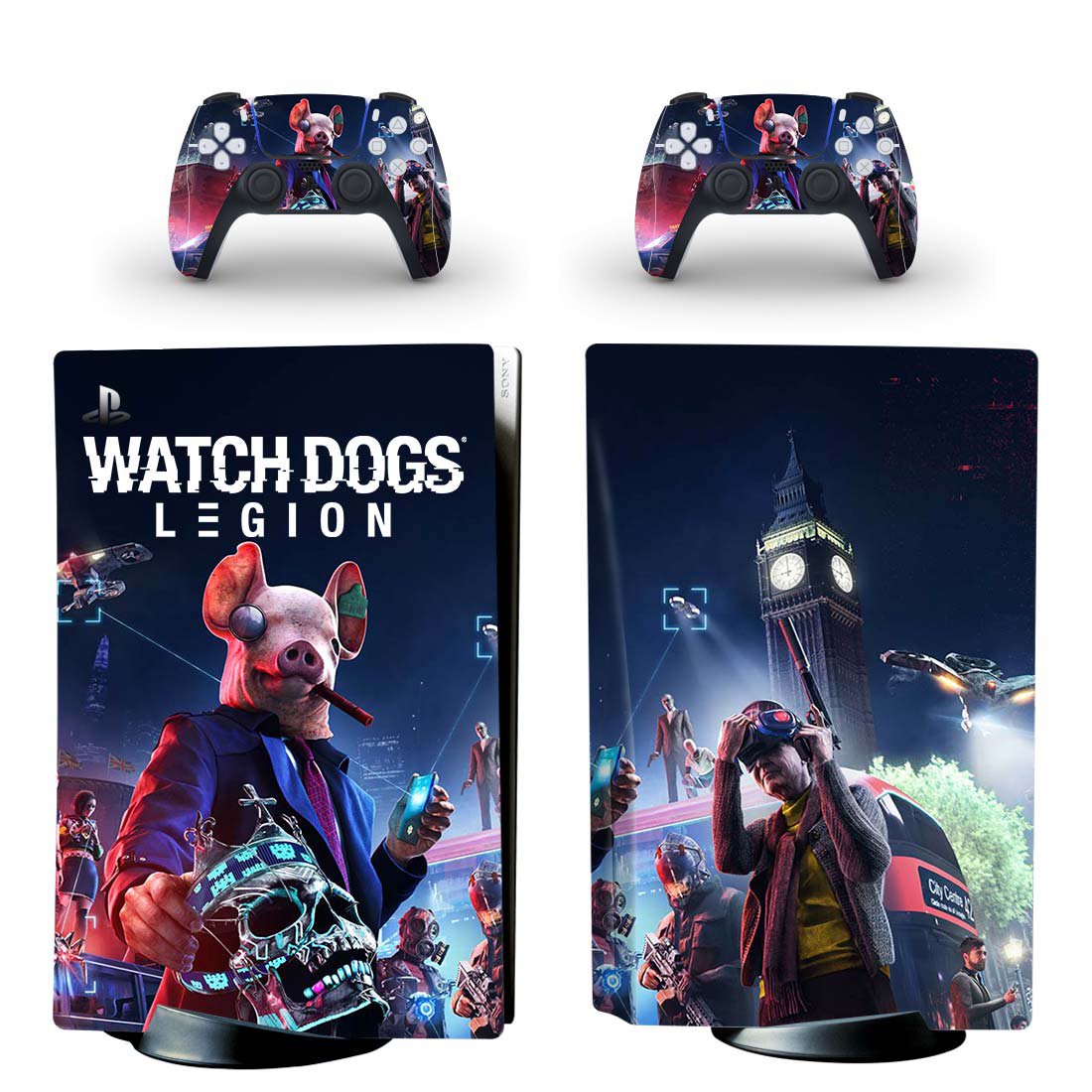 Watch Dogs Legion decal skin for PS5 disc Console and 2 Controllers