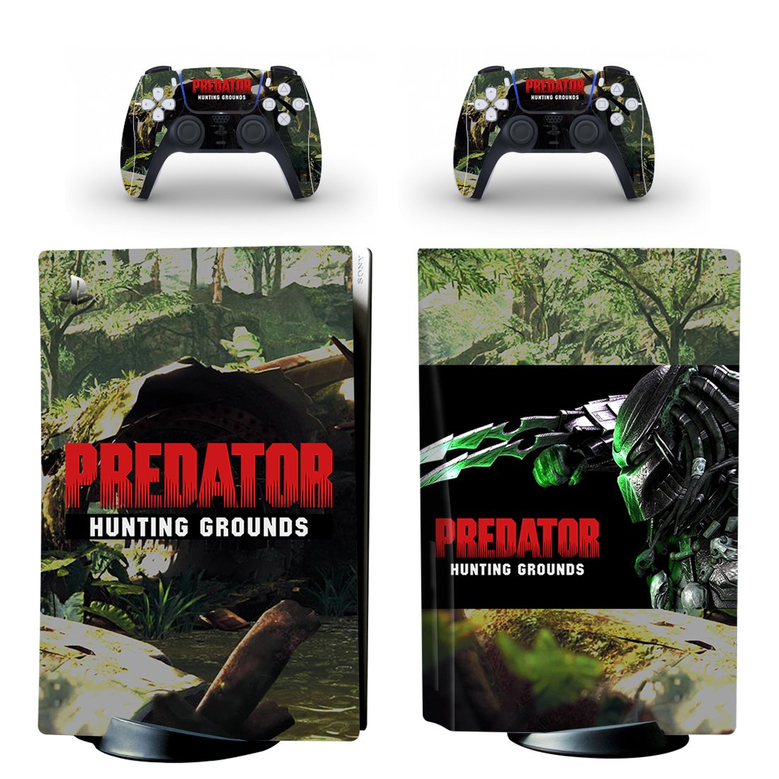 Predator Hunting Grounds decal skin for PS5 disc Console and 2 Controllers