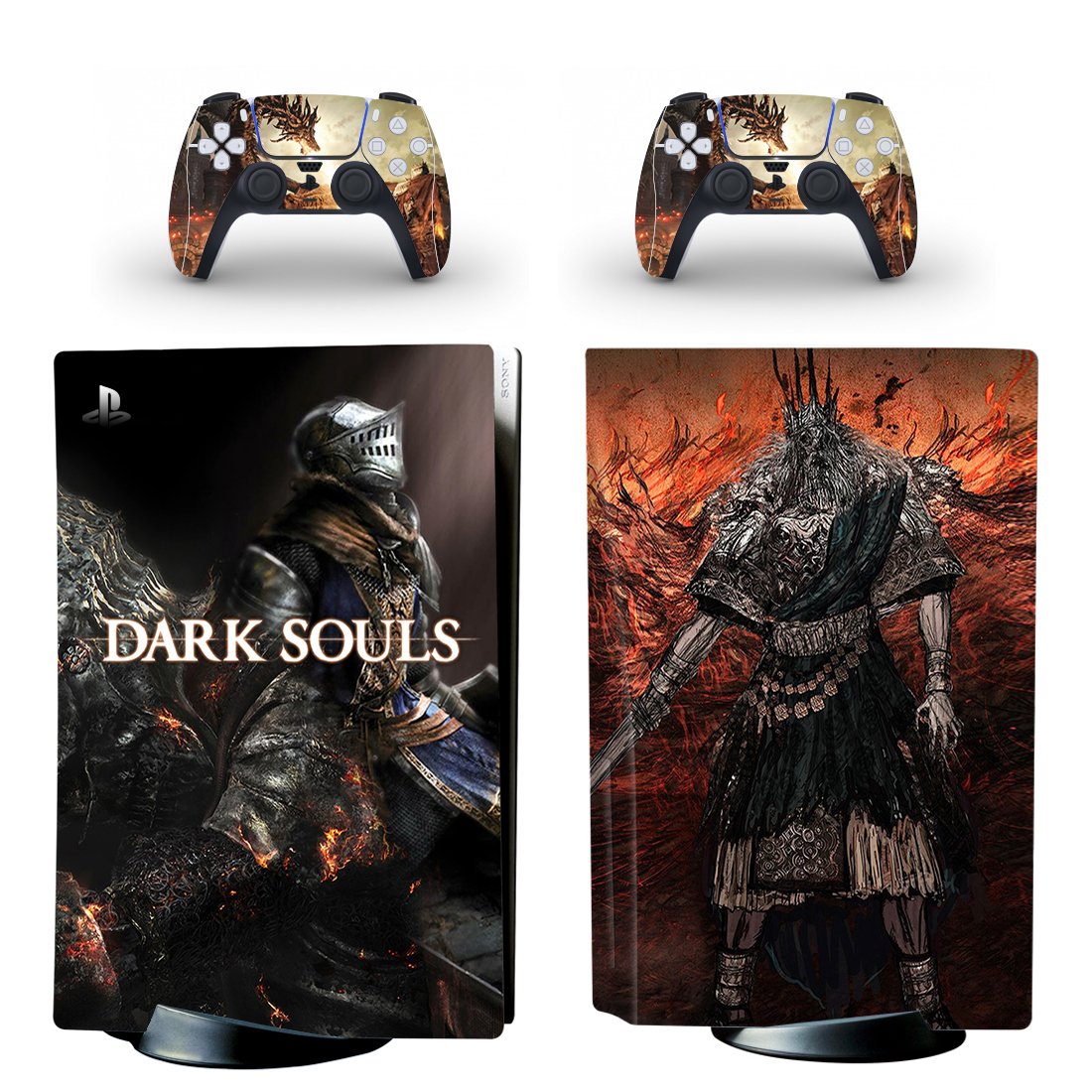 Dark Souls decal skin for PS5 disc Console and 2 Controllers