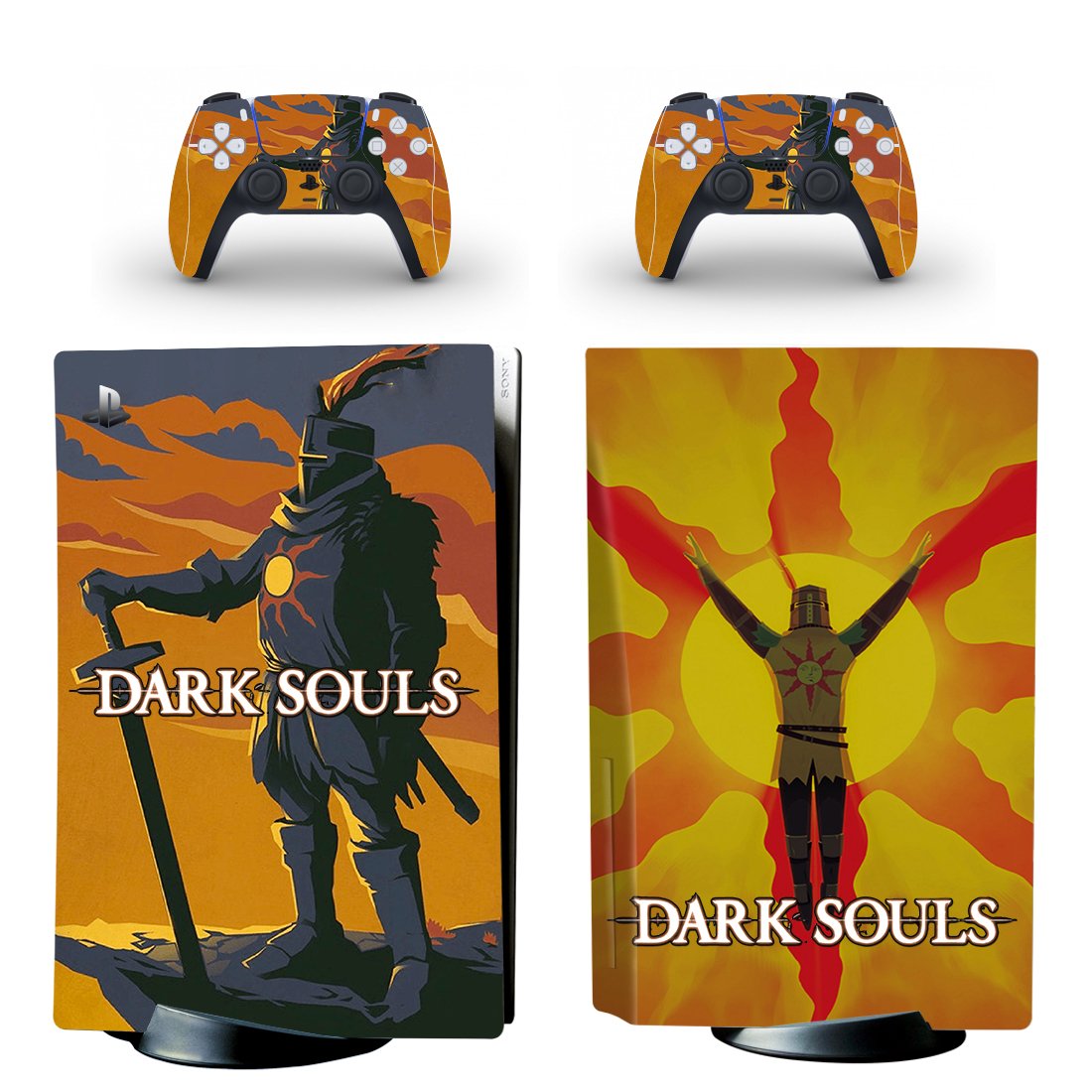 Dark Souls decal skin for PS5 disc Console and 2 Controllers