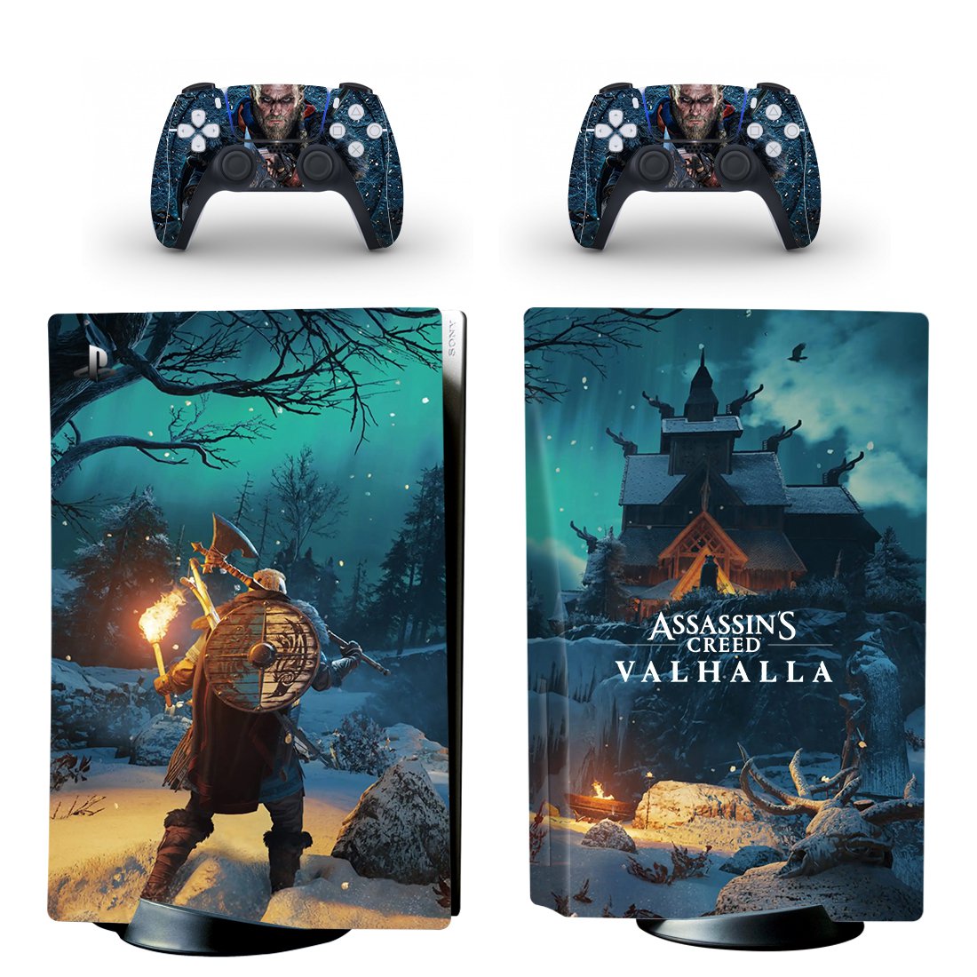 Assassin's Creed Valhalla decal skin for PS5 disc Console and 2 Controllers