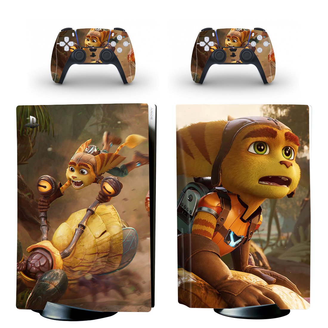 Ratchet and Clank decal skin for PS5 disc Console and 2 Controllers