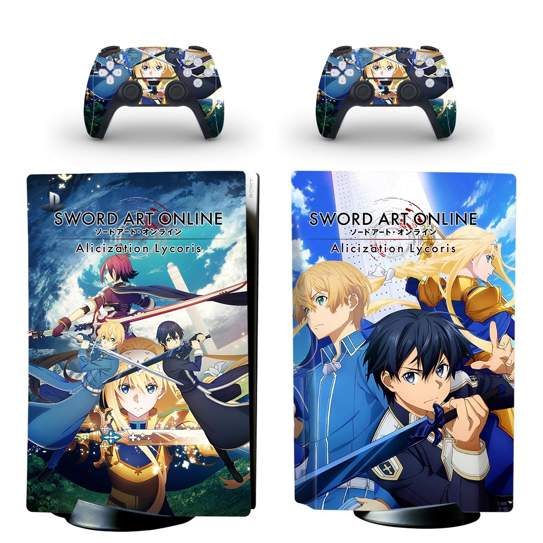 Sword Art Online decal skin for PS5 disc Console and 2 Controllers