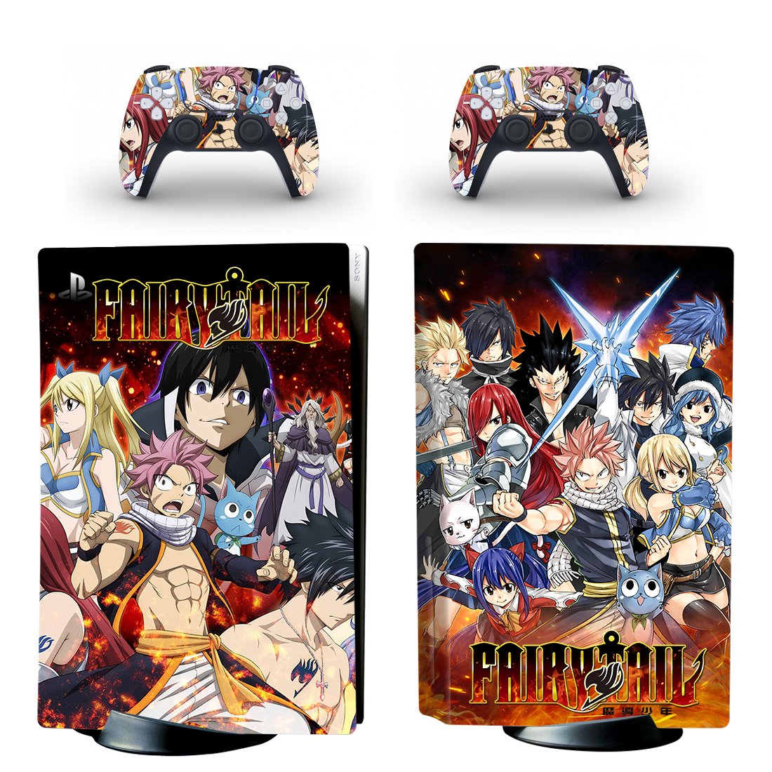 Fairy Tail decal skin for PS5 disc Console and 2 Controllers