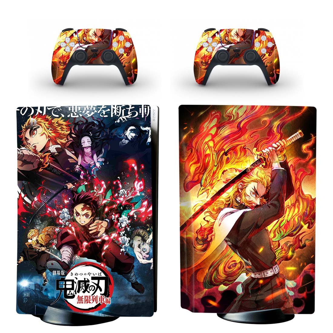 Demon Slayer decal skin for PS5 disc Console and 2 Controllers