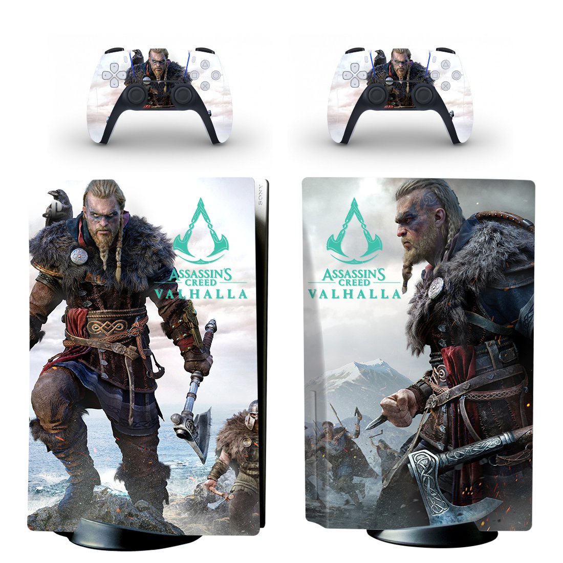 Assassin's Creed Valhalla decal skin for PS5 disc Console and 2 Controllers