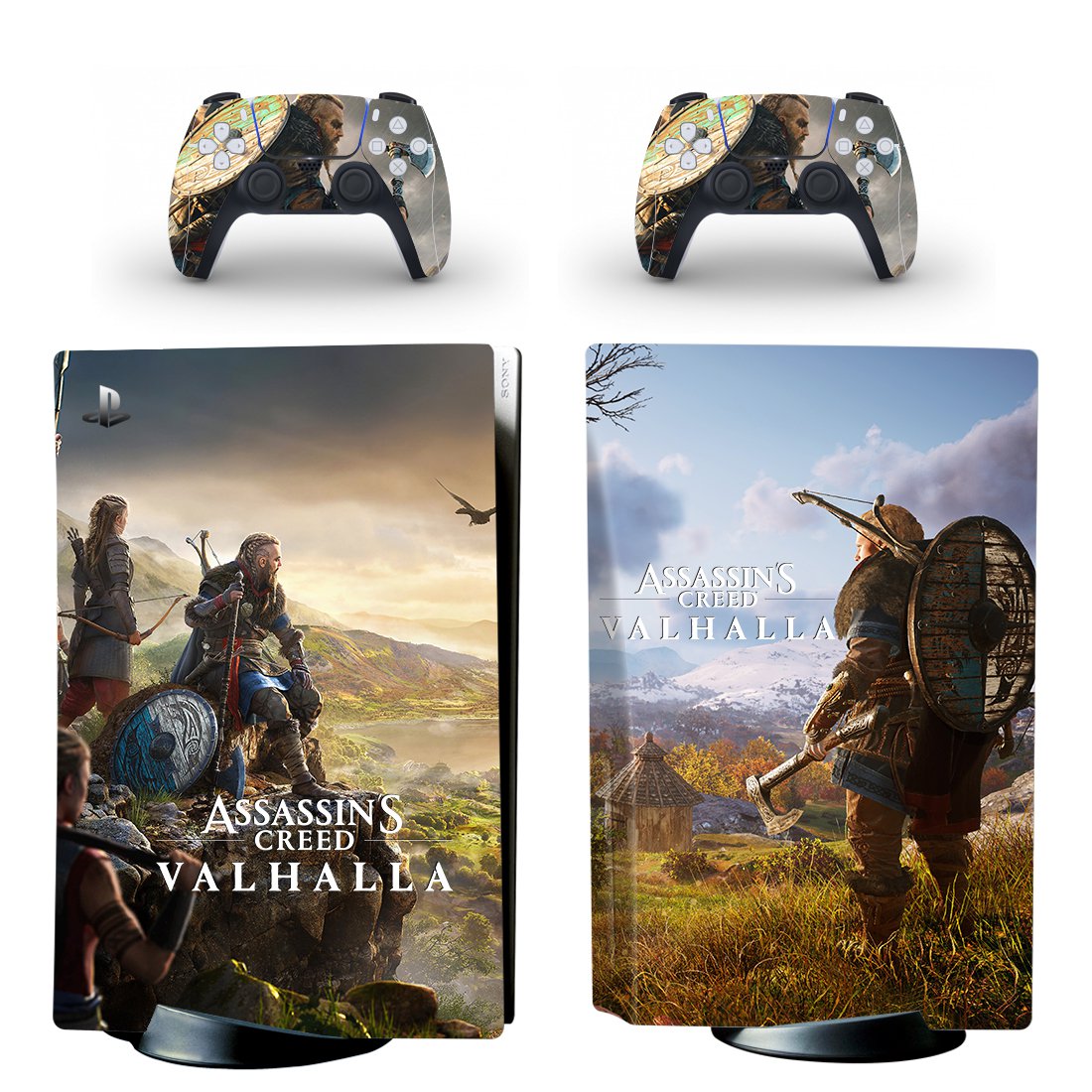 Assassin's Creed Valhalla decal skin for PS5 disc Console and 2 Controllers