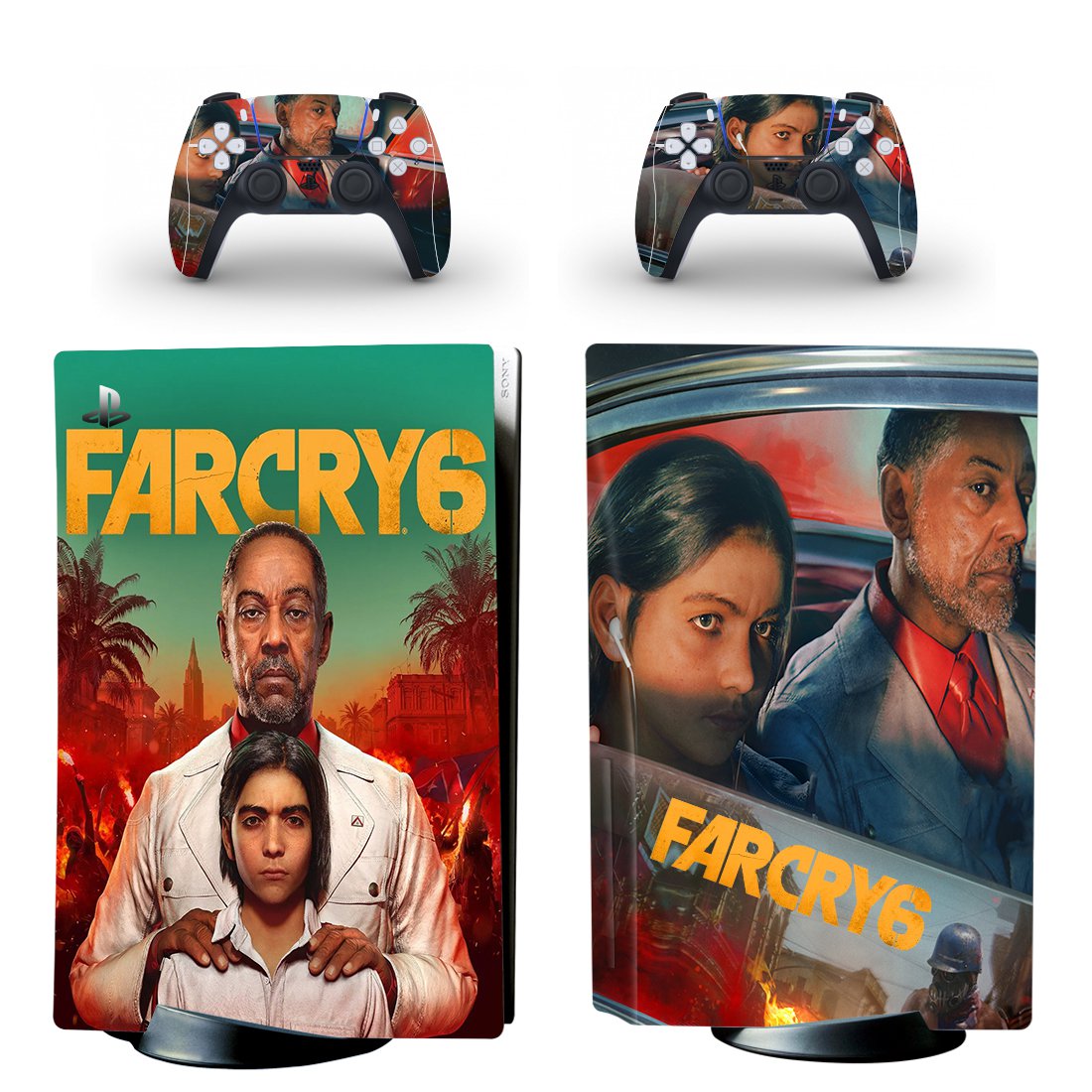 Far Cry 6 decal skin for PS5 disc Console and 2 Controllers