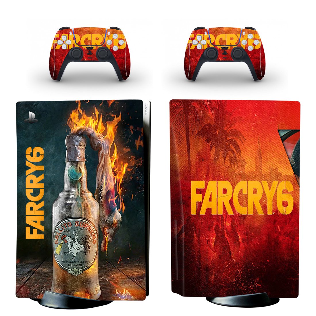Far Cry 6 decal skin for PS5 disc Console and 2 Controllers