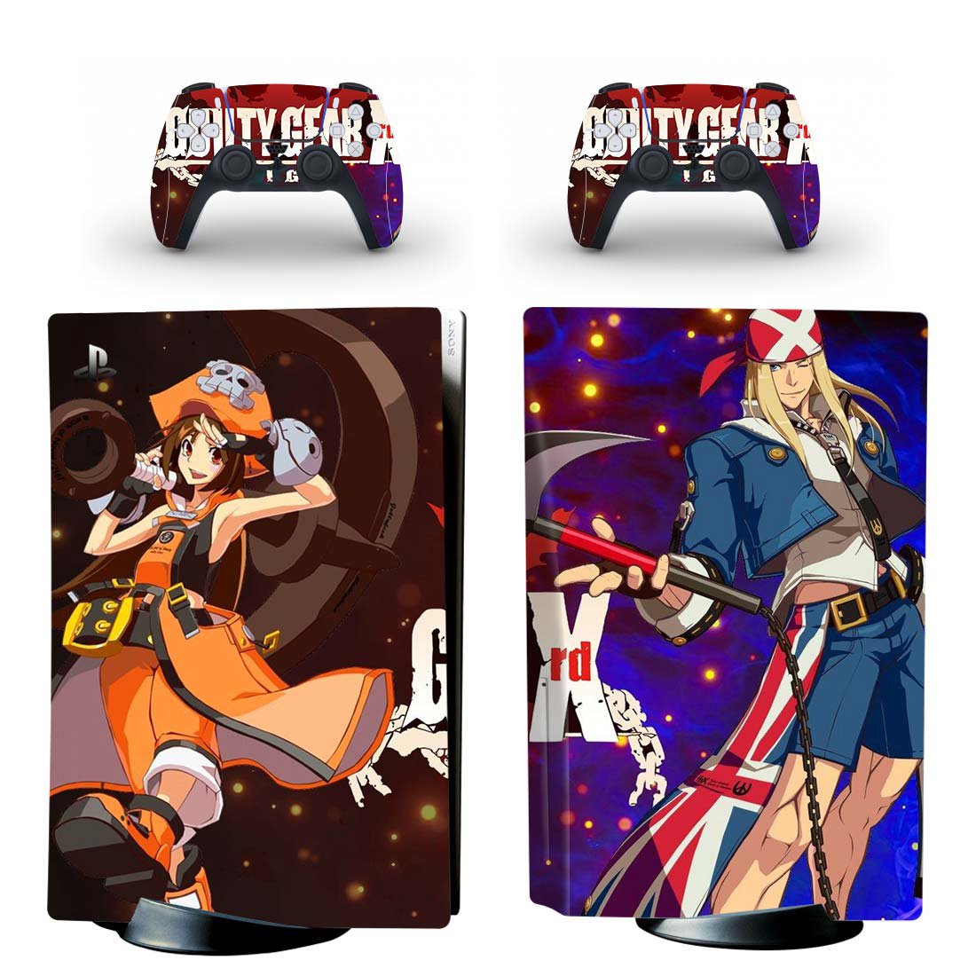 Guilty Gear STRIVE decal skin for PS5 disc Console and 2 Controllers
