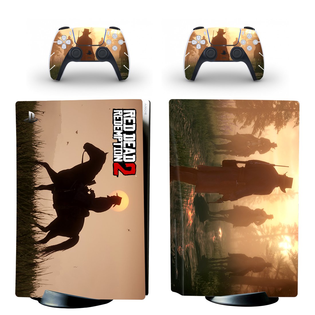 Red Dead Redemption 2 decal skin for PS5 disc Console and 2 Controllers