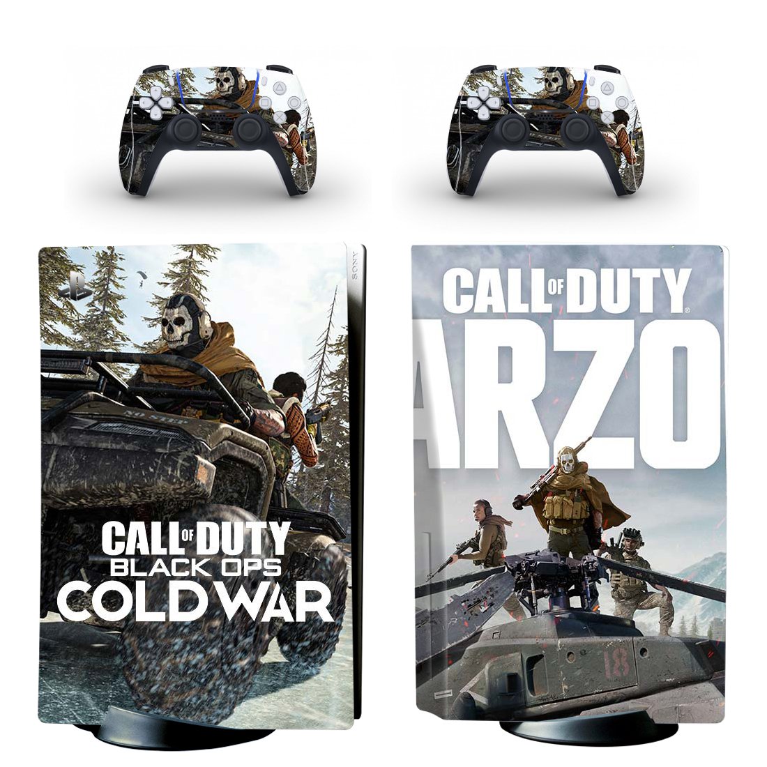 Black Ops Cold War decal skin for PS5 disc Console and 2 Controllers