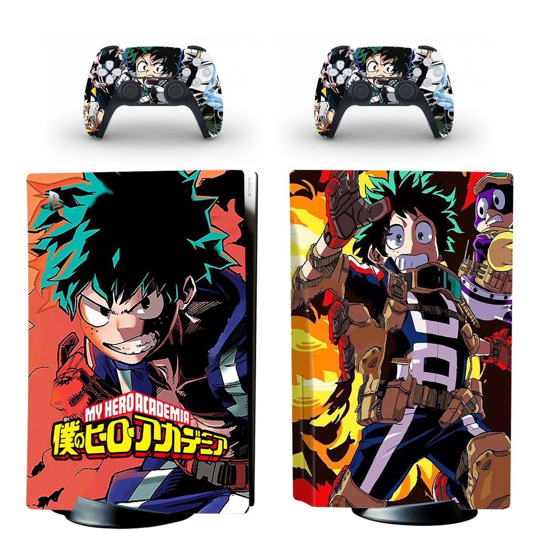 My Hero Academy decal skin for PS5 disc Console and 2 Controllers
