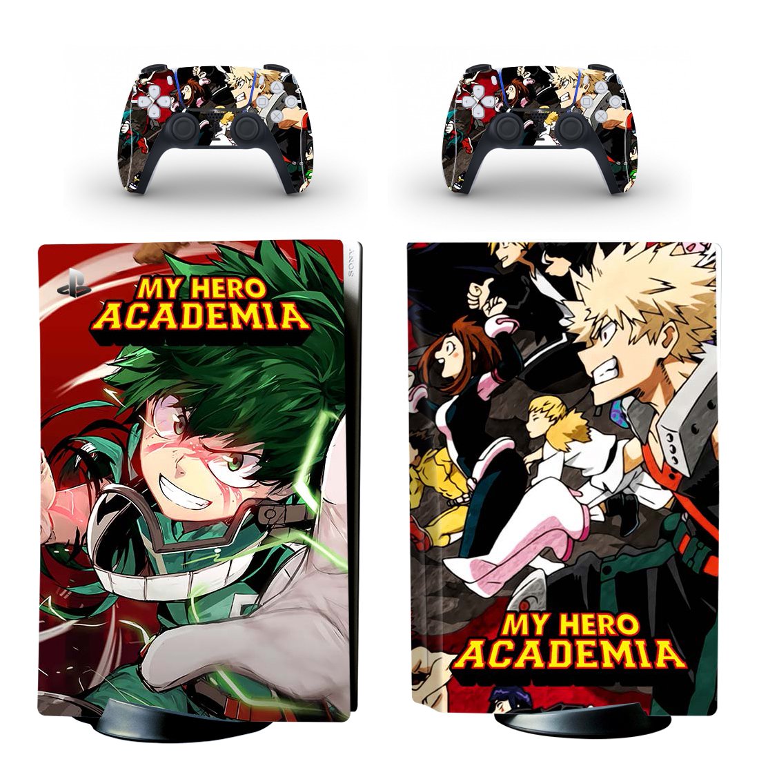 My Hero Academy decal skin for PS5 disc Console and 2 Controllers