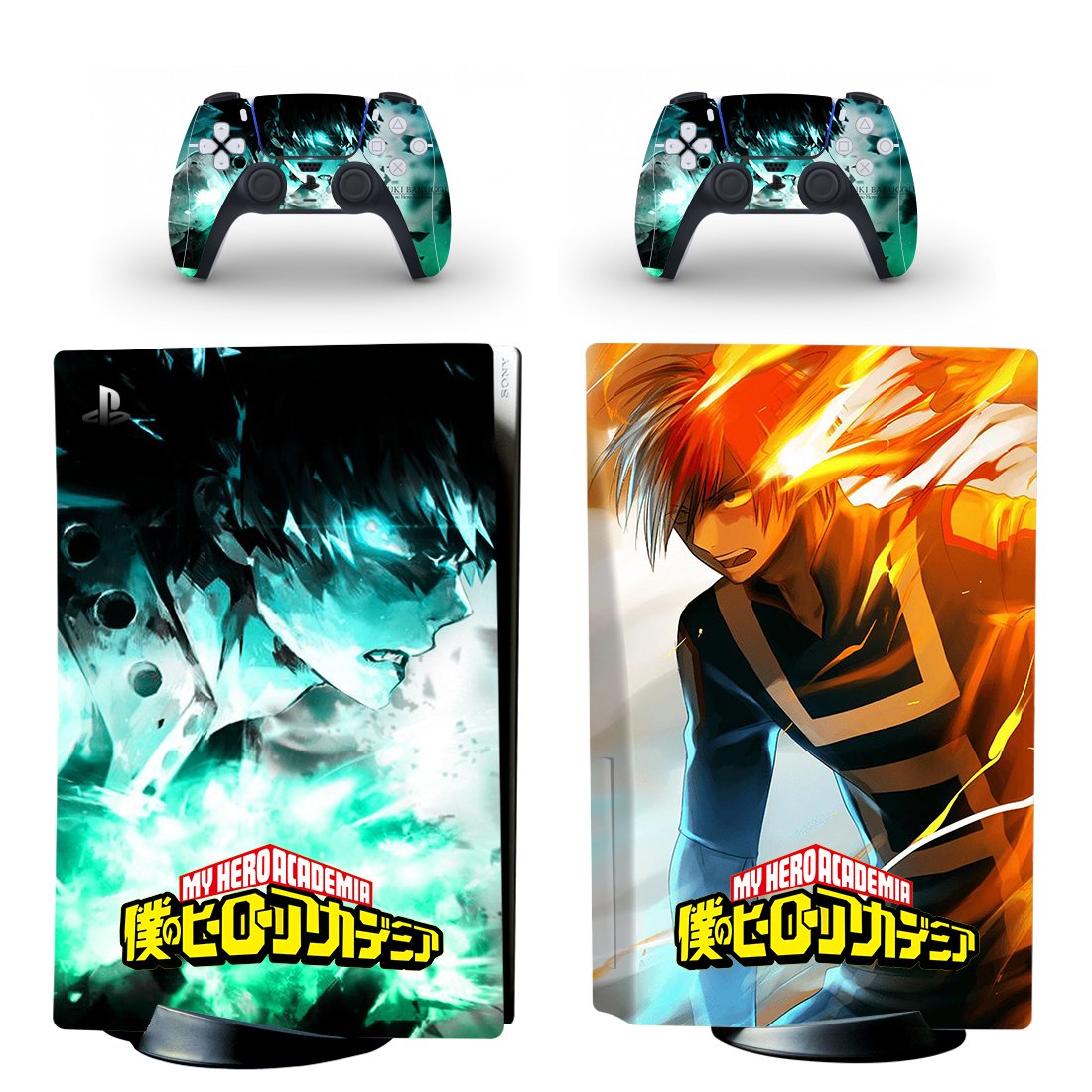 My Hero Academy decal skin for PS5 disc Console and 2 Controllers