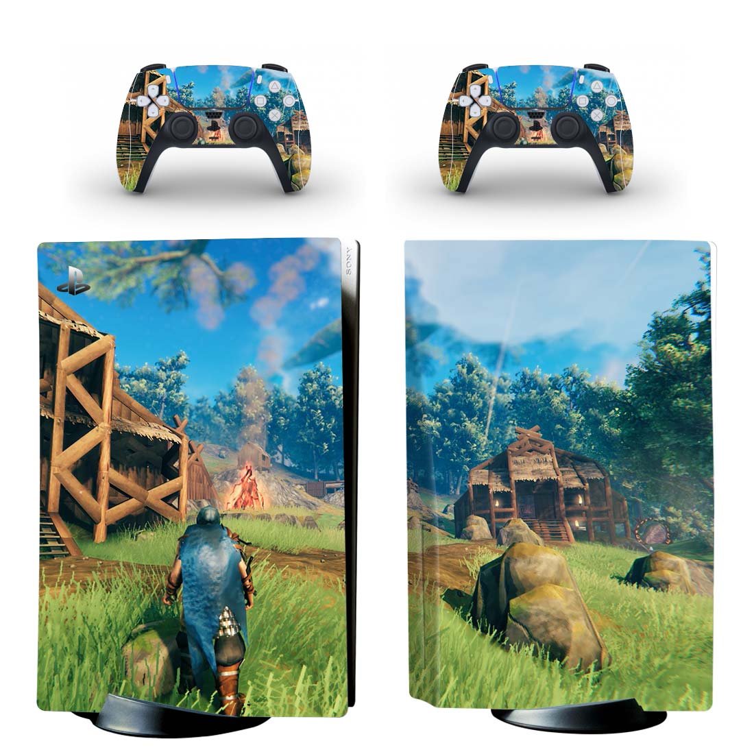 Hall of Valor decal skin for PS5 disc Console and 2 Controllers