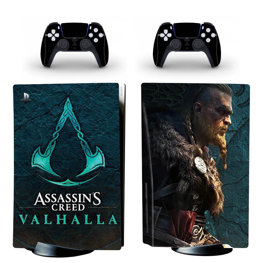 Assassin's Creed Valhalla decal skin for PS5 disc Console and 2 Controllers