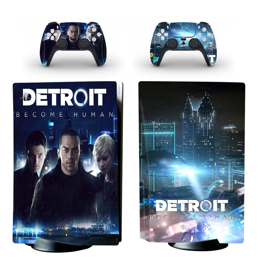 Detroit Become Human decal skin for PS5 disc Console and 2 Controllers