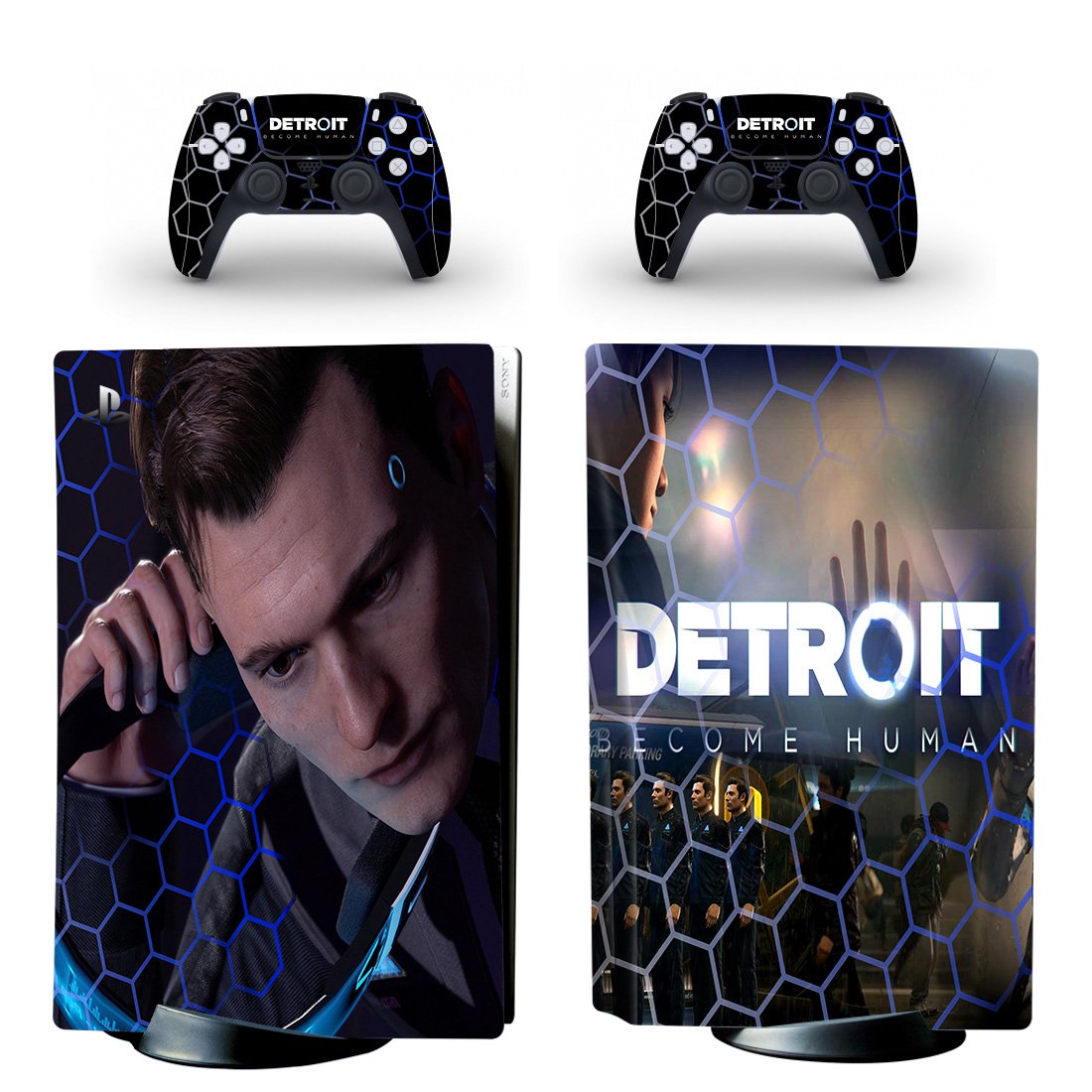 Detroit Become Human decal skin for PS5 disc Console and 2 Controllers
