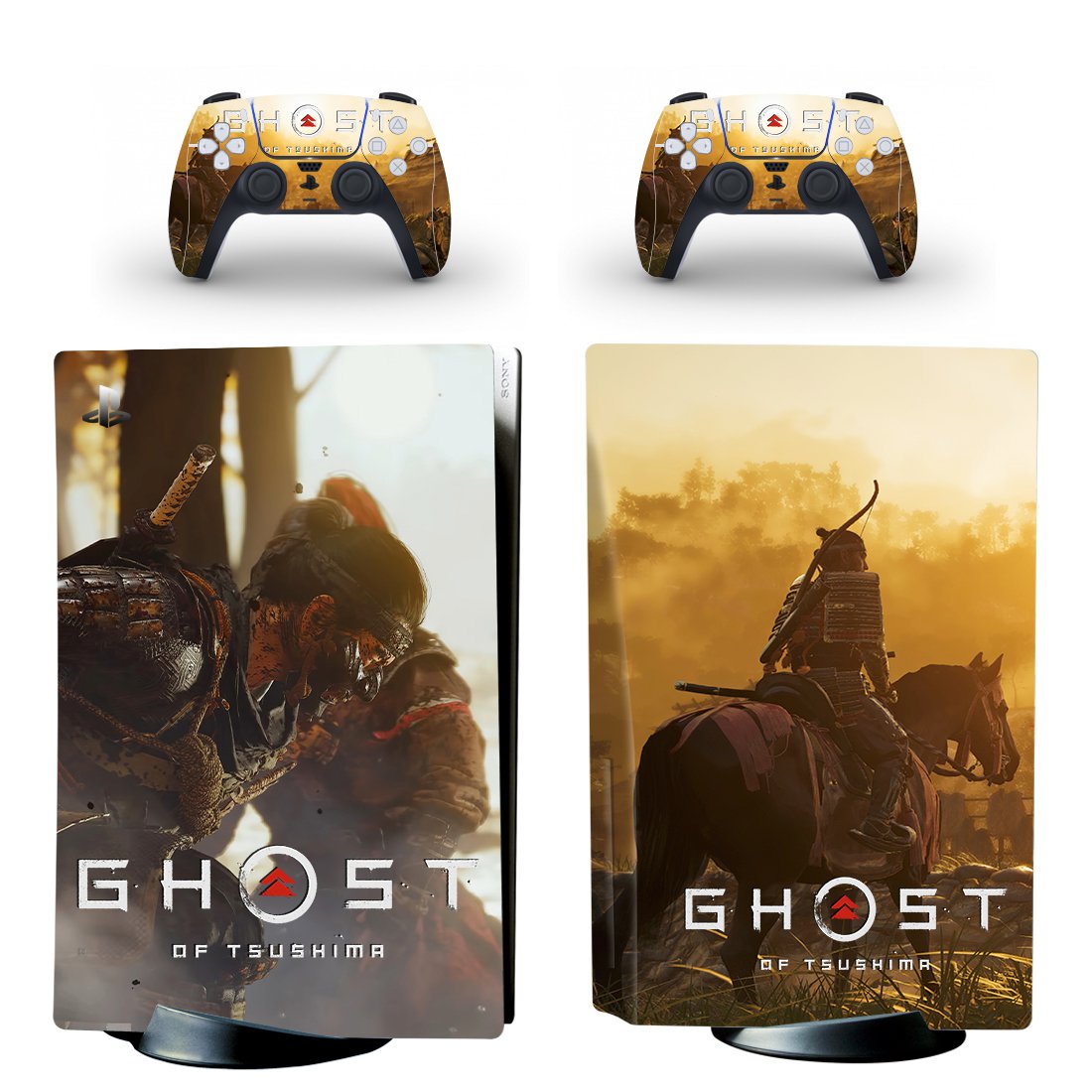 Ghost of Tsushima decal skin for PS5 disc Console and 2 Controllers