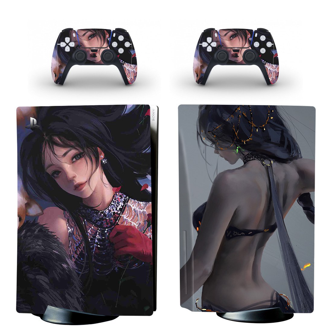 Hot Anime decal skin for PS5 disc Console and 2 Controllers