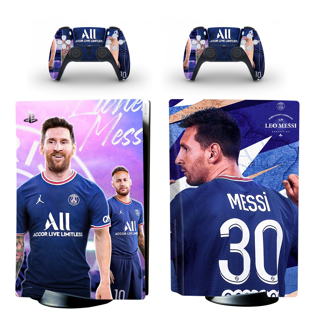 Messi decal skin for PS5 disc Console and 2 Controllers