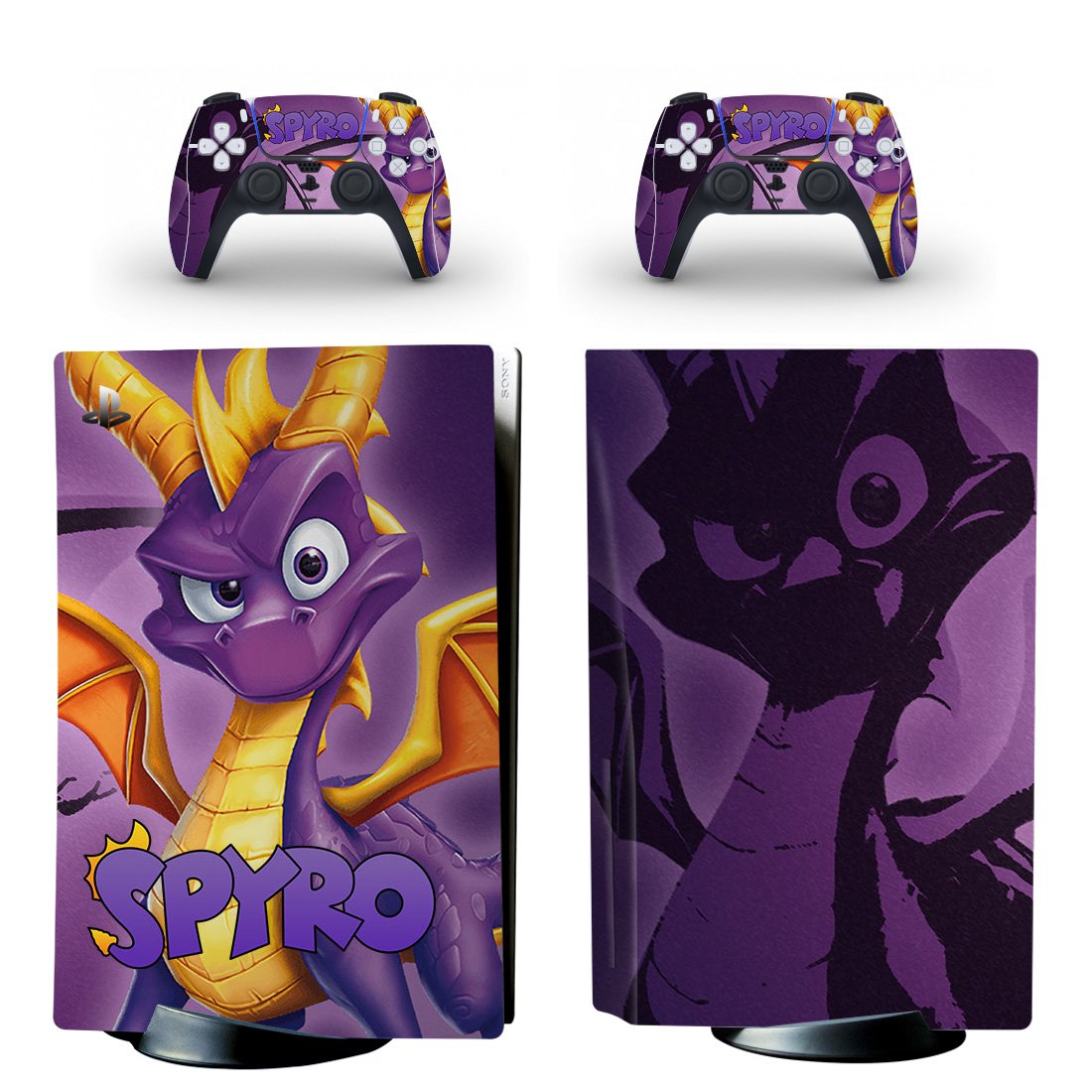 Spyro the dragon decal skin for PS5 disc Console and 2 Controllers