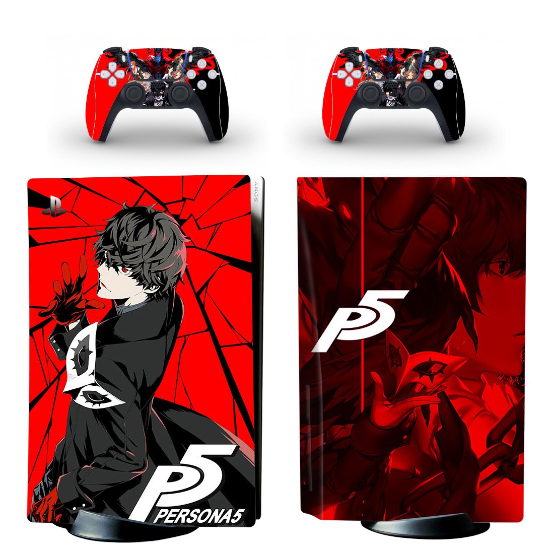 Persona 5 decal skin for PS5 disc Console and 2 Controllers