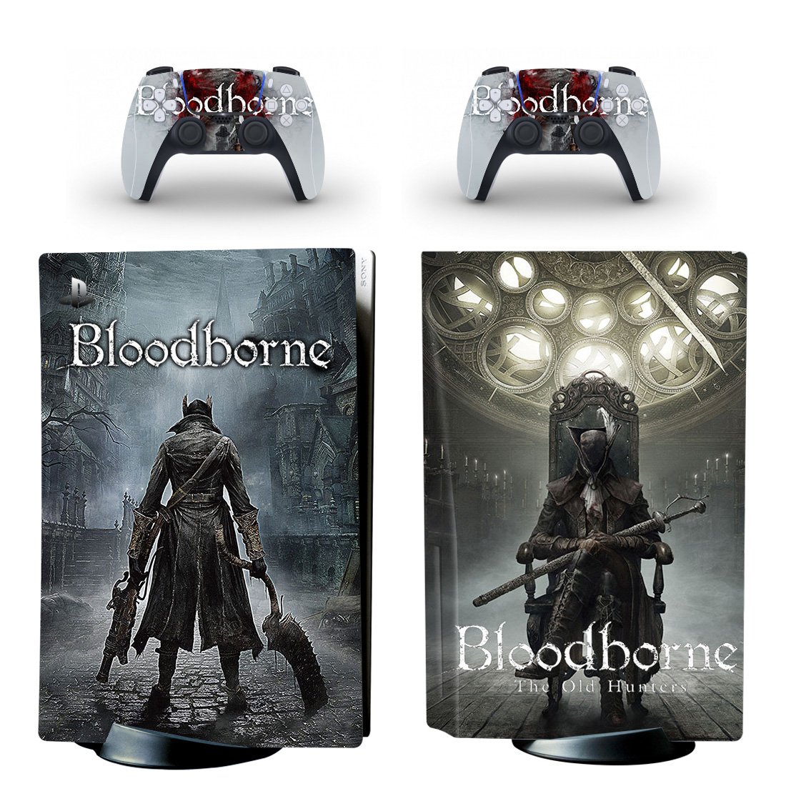 Bloodborne decal skin for PS5 disc Console and 2 Controllers