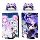 Anime Neptunia decal skin for PS5 disc Console and 2 Controllers