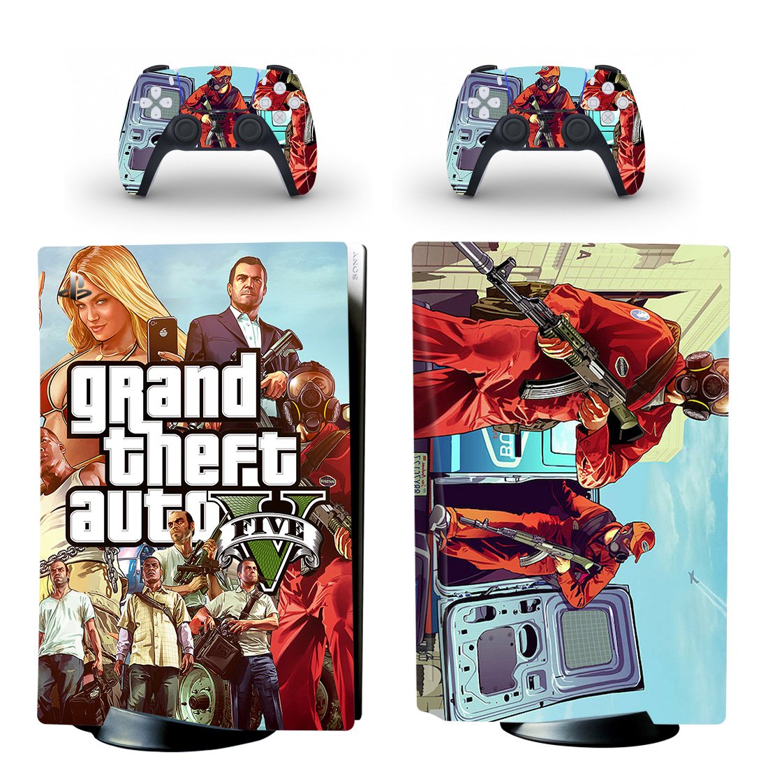Grand Theft Auto 5 decal skin for PS5 disc Console and 2 Controllers