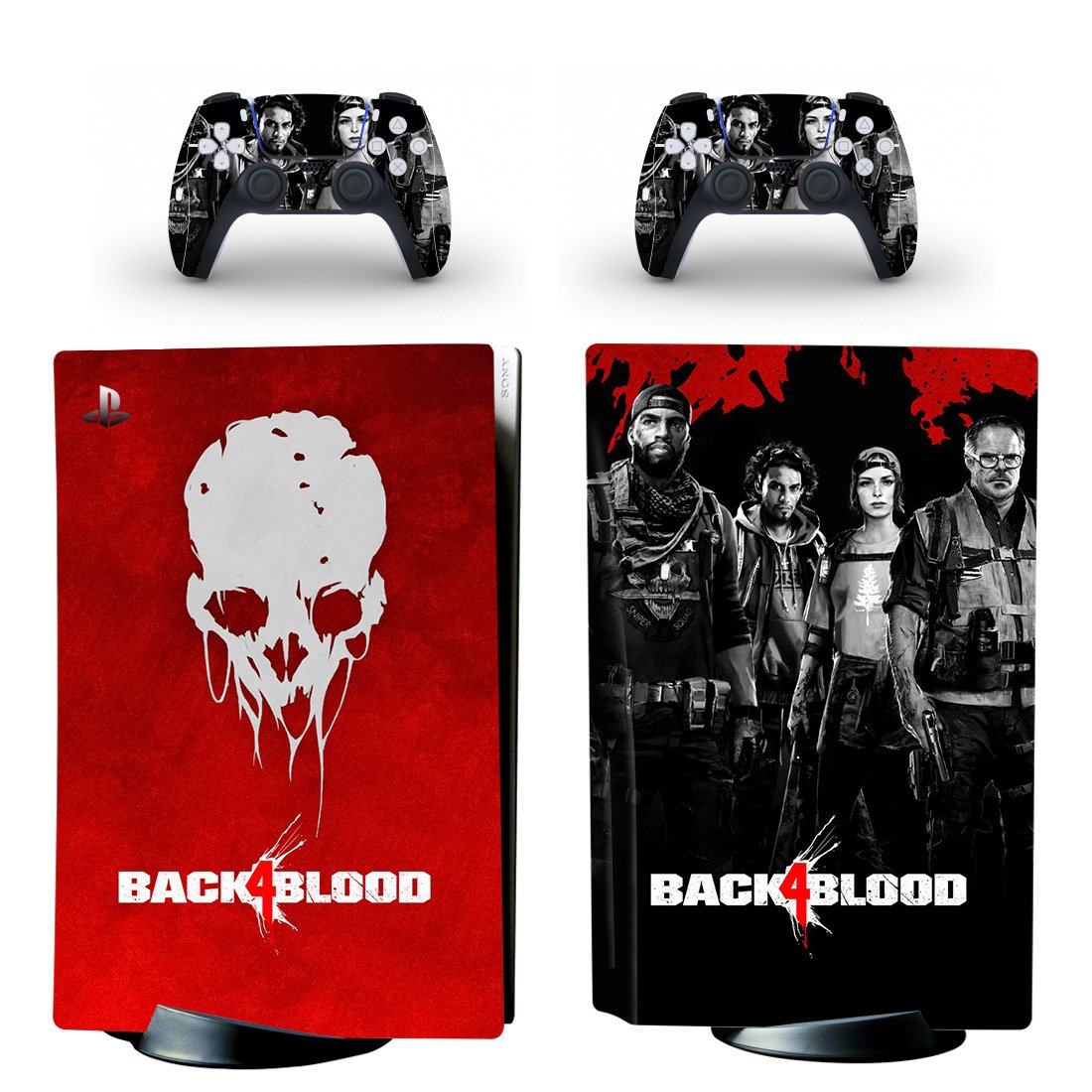 Back 4 Blood decal skin for PS5 disc Console and 2 Controllers