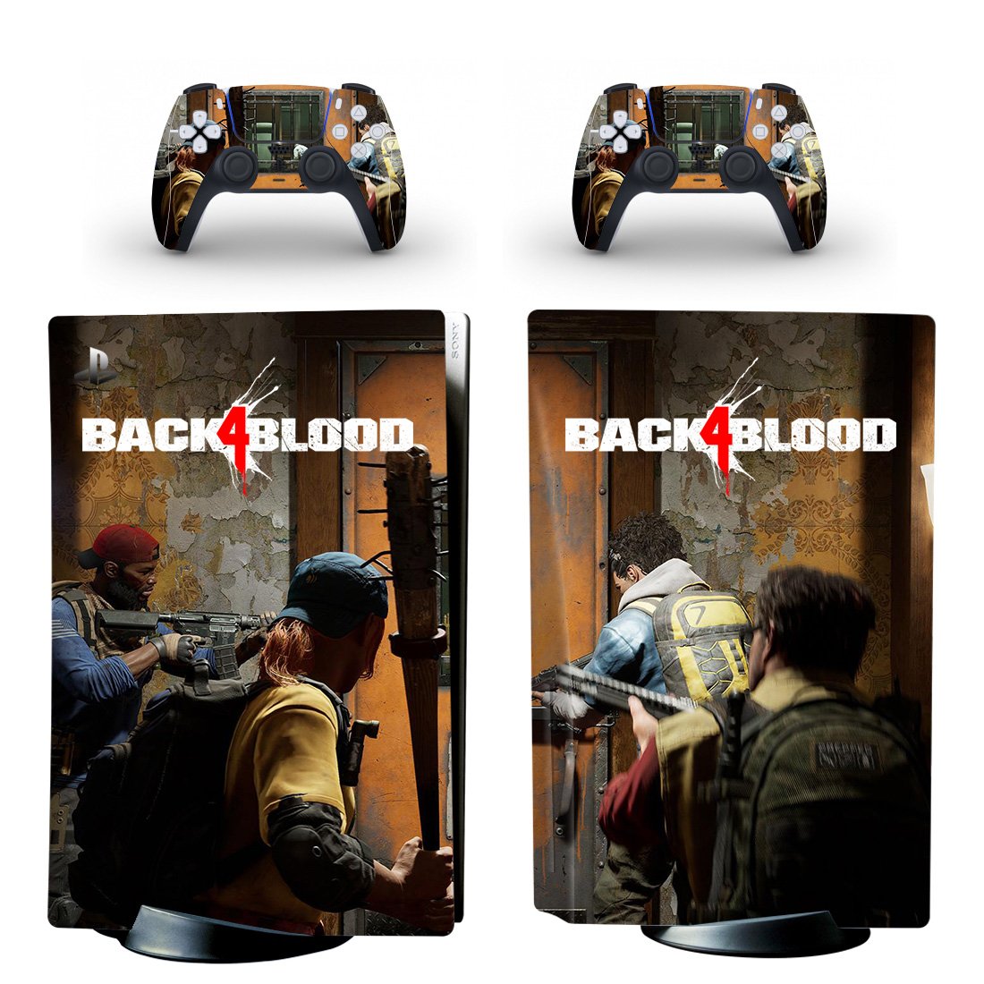Back 4 Blood decal skin for PS5 disc Console and 2 Controllers