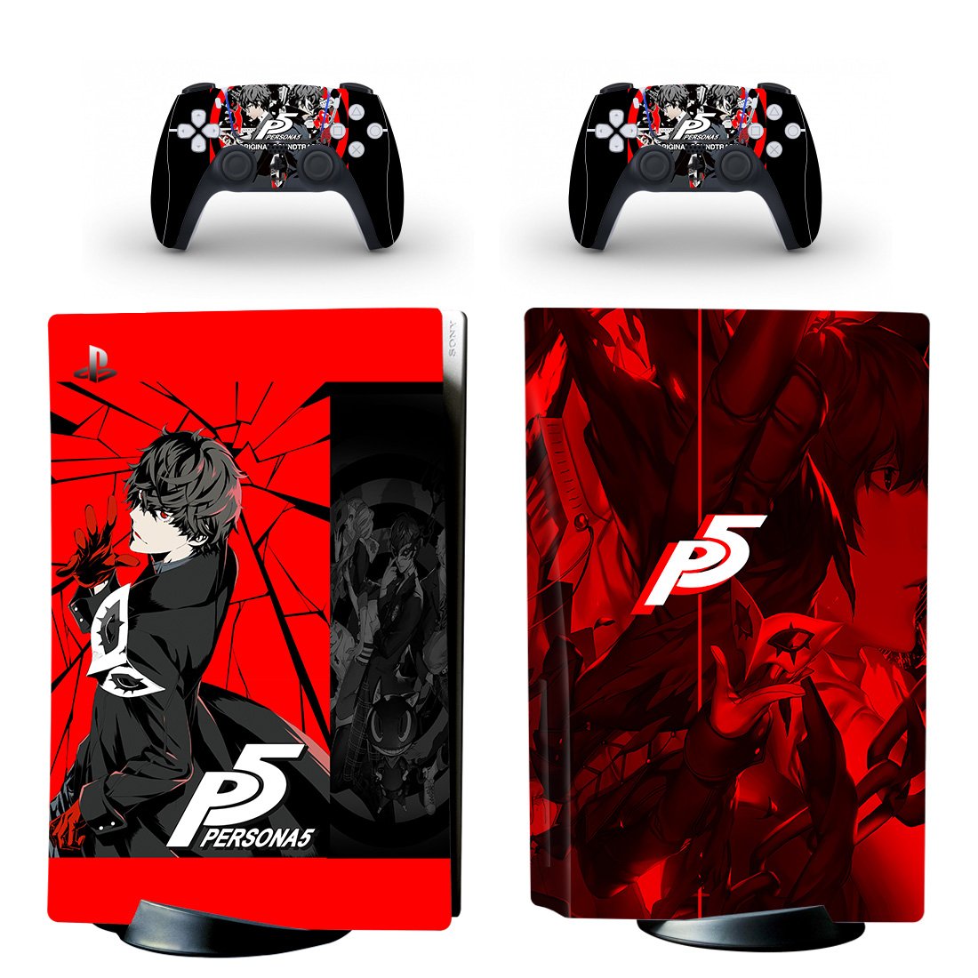 Persona 5 decal skin for PS5 disc Console and 2 Controllers