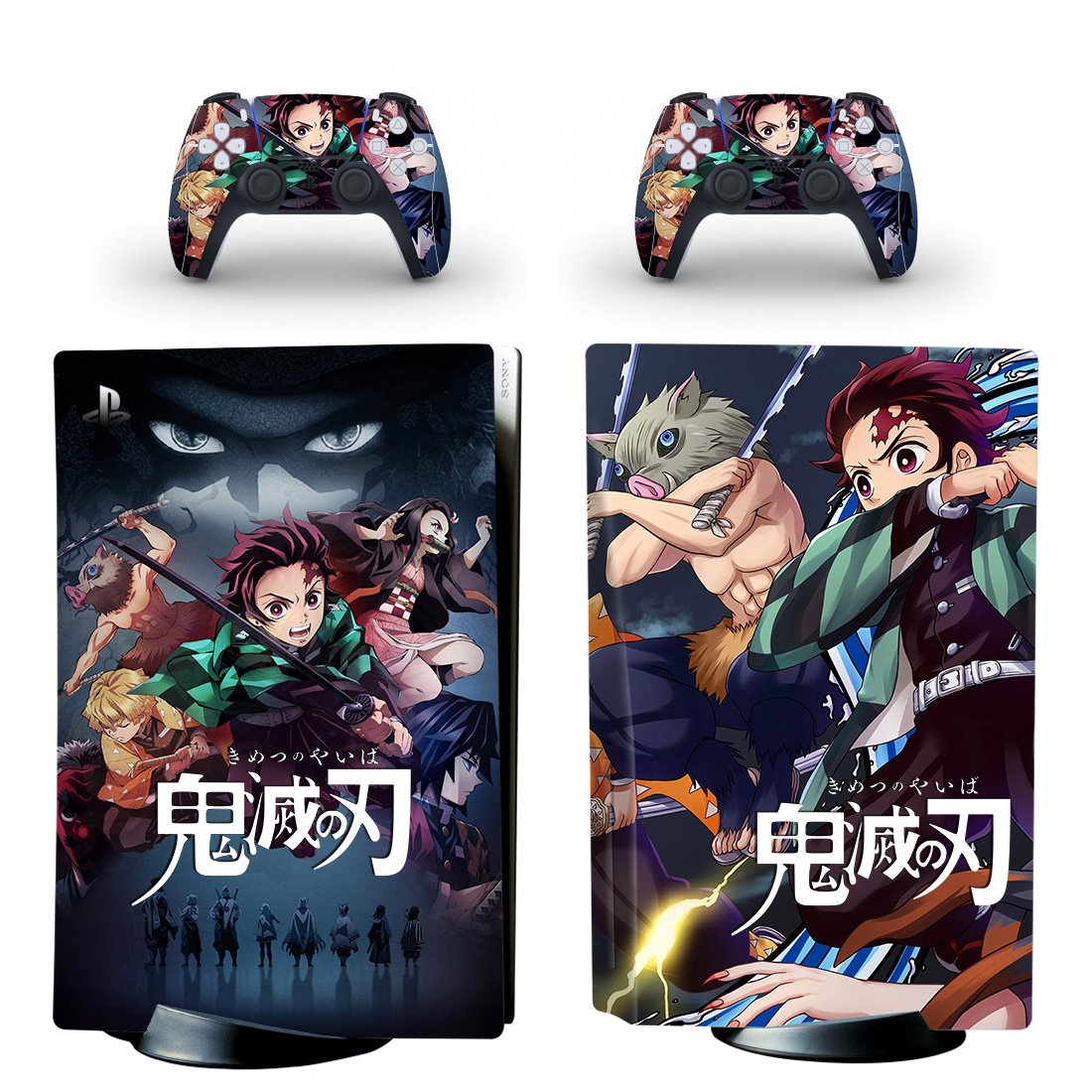 Demon Slayer decal skin for PS5 disc Console and 2 Controllers