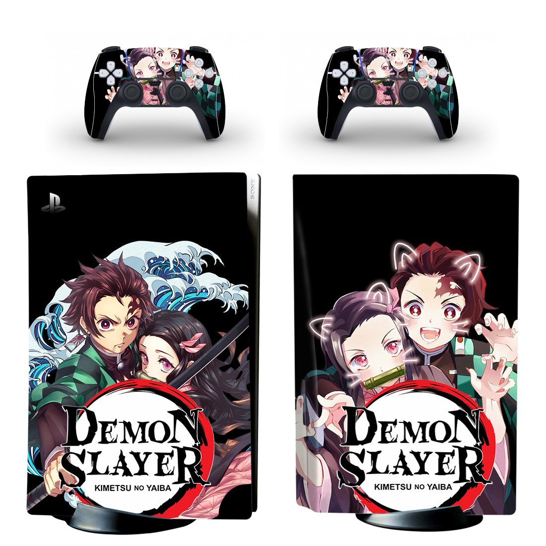 Demon Slayer decal skin for PS5 disc Console and 2 Controllers