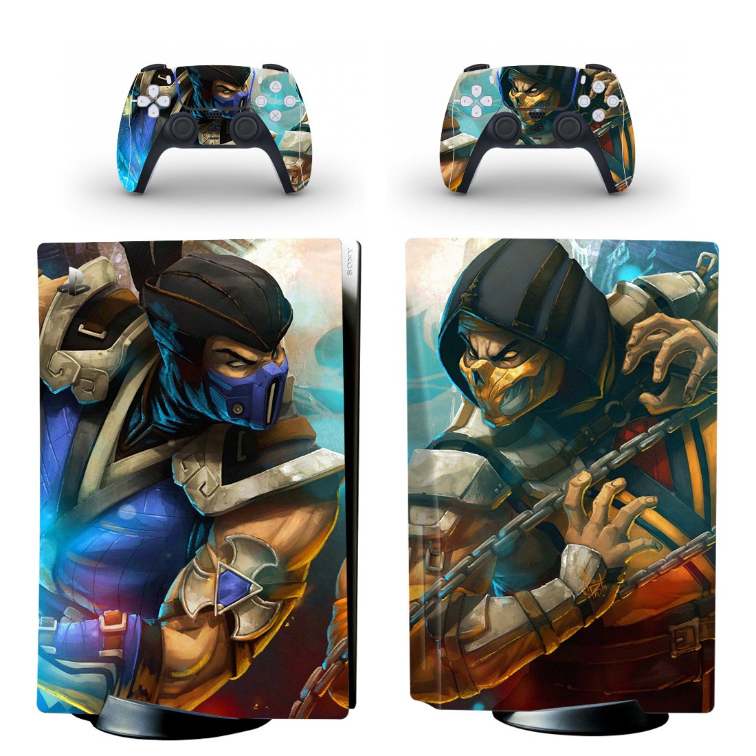 Mortal Kombat 11 decal skin for PS5 disc Console and 2 Controllers